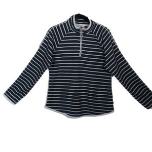 ORVIS  gray & white stripes, zip up top, Medium